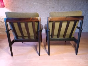 2 fauteuils Grete Jalk PJ 56 Palissandre