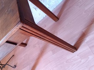 Table bureau vintage art déco 1930 pieds rainurés