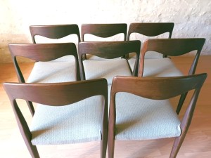 8 chaises vintage scandinave teck