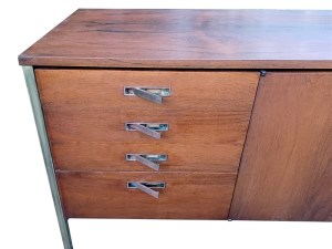 Enfilade René-Jean Caillette pour Charron Palissandre et laiton années 1961