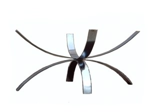 Table basse design 1980 verre et métal