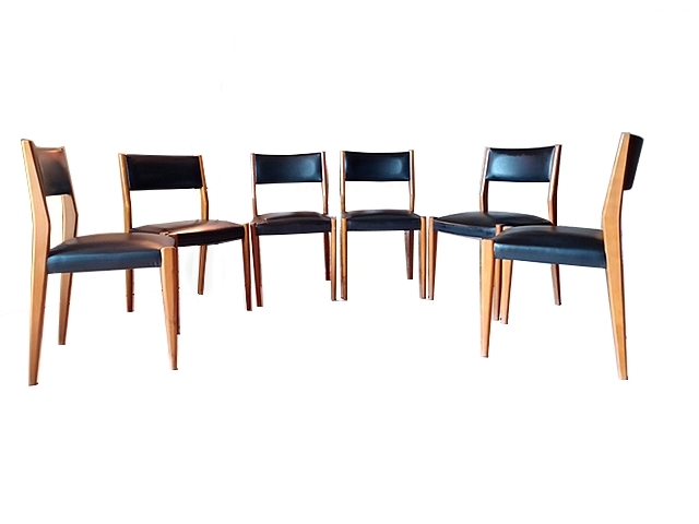 6 Chaises scandinaves teck vintage 1960