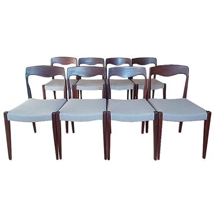 Chaises scandinaves en teck rénovées dls Niels O'Moller n°71