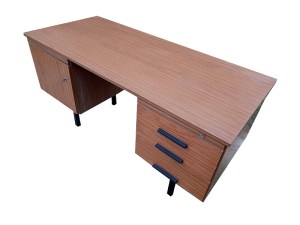Bureau moderniste 1960 double caissons
