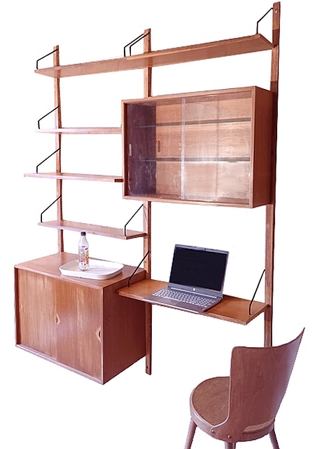 Bibliothèque murale modulable Poul Cadovius chêne