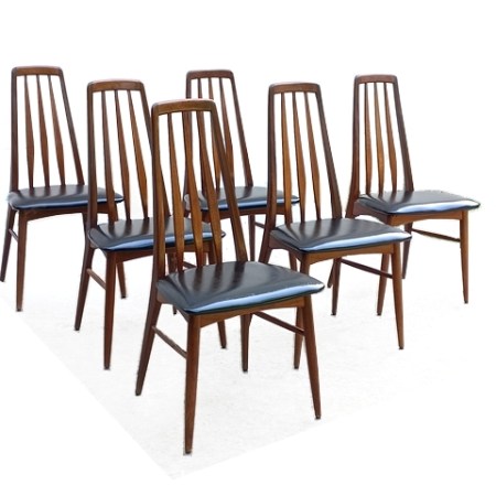 6 chaises Niels Koefoed modèle EVA danemark 1960