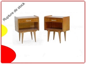 Paire de chevets vintage pieds compas 1960