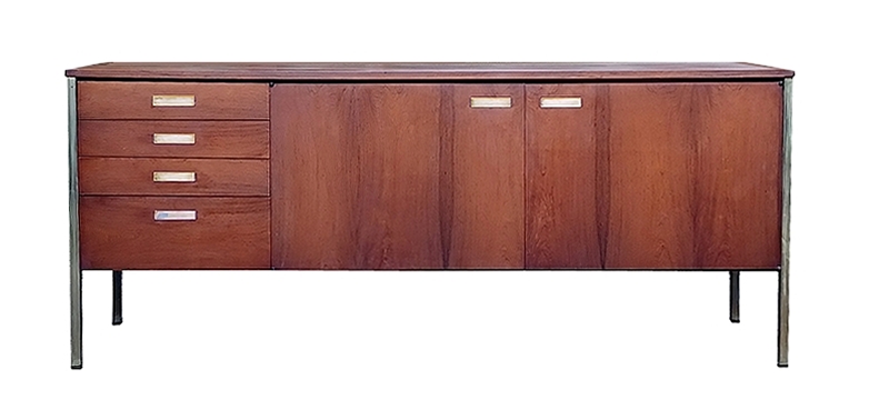 Enfilade en palissandre par René-Jean Caillette vintage moderniste années 1960