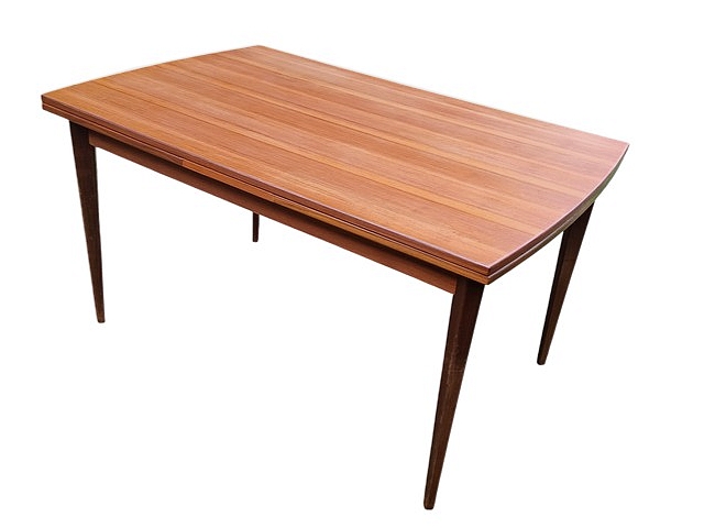 Table de salle à manger scandinave vintage 1960 teck vue de dessus